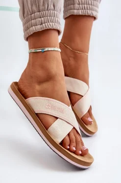 Klapki Damskie Big Star NN274A057 Beżowe