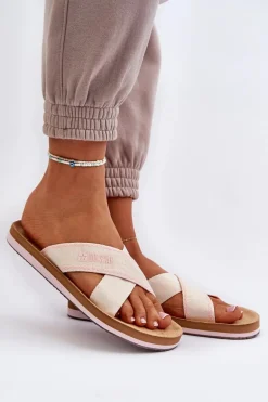 Klapki Damskie Big Star NN274A057 Beżowe