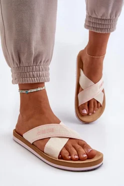 Klapki Damskie Big Star NN274A057 Beżowe