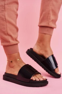 Klapki Damskie Big Star na Platformie Czarne FF274813