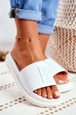 Klapki Damskie Big Star na Platformie Białe FF274812