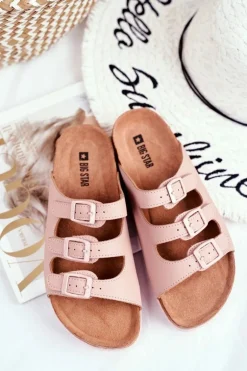 Klapki Damskie Big Star Pudrowy Róż FF274627