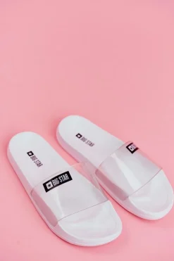 Klapki Damskie Big Star Transparentne Białe DD274A258