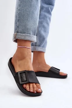 Klapki Damskie Big Star z Klamrą Czarne FF274A389