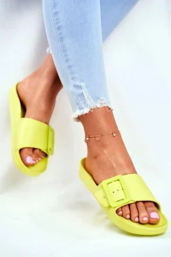 Klapki Damskie Big Star z Klamrą Zielone FF274A390