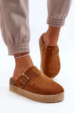 Klapki Damskie Chodaki Na Platformie Camel Jorffia