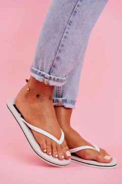 Klapki Damskie Japonki Big Star Białe FF274A320