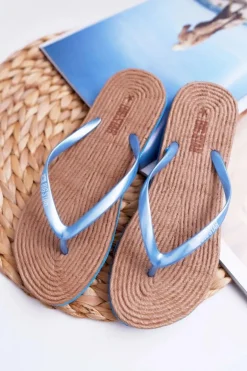 Klapki Damskie Japonki Big Star Niebieskie AA274A122