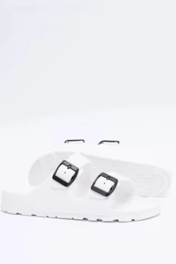 Klapki Damskie Lekkie Ogrodowe Białe