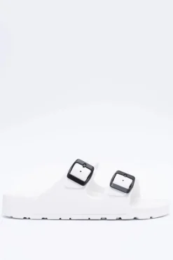 Klapki Damskie Lekkie Ogrodowe Białe