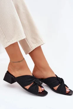 Klapki Damskie Na Klocku Maciejka 06955-01 Czarne