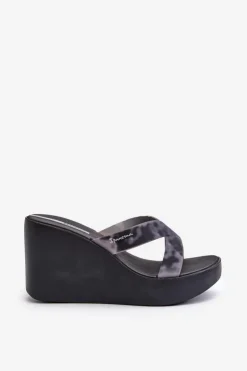 Klapki Damskie Na Koturnie 83520 Ipanema High Fashion Slide Fem Czarne