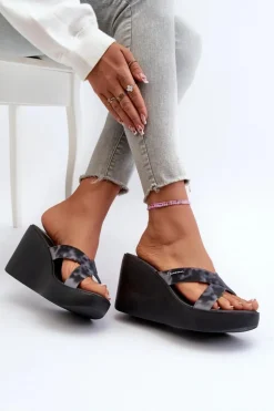 Klapki Damskie Na Koturnie 83520 Ipanema High Fashion Slide Fem Czarne