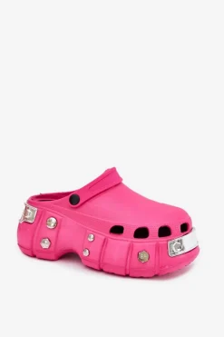 Klapki Damskie Na Masywnej Platformie Fuksja Korina