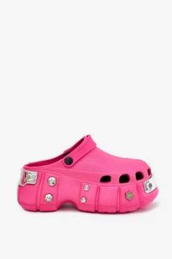 Klapki Damskie Na Masywnej Platformie Fuksja Korina