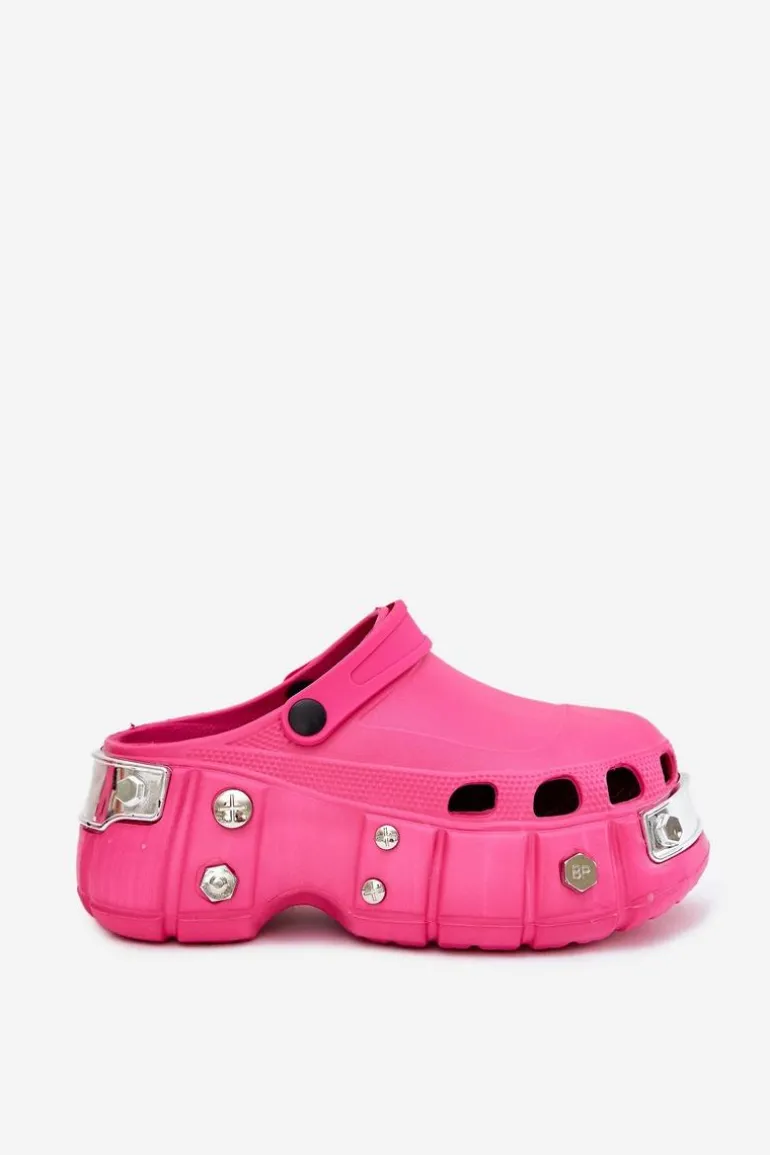 Klapki Damskie Na Masywnej Platformie Fuksja Korina