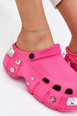 Klapki Damskie Na Masywnej Platformie Fuksja Korina