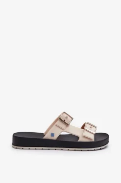 Klapki Damskie Na Płaskiej Podeszwie ZAXY LL285072 Jasnobeżowe