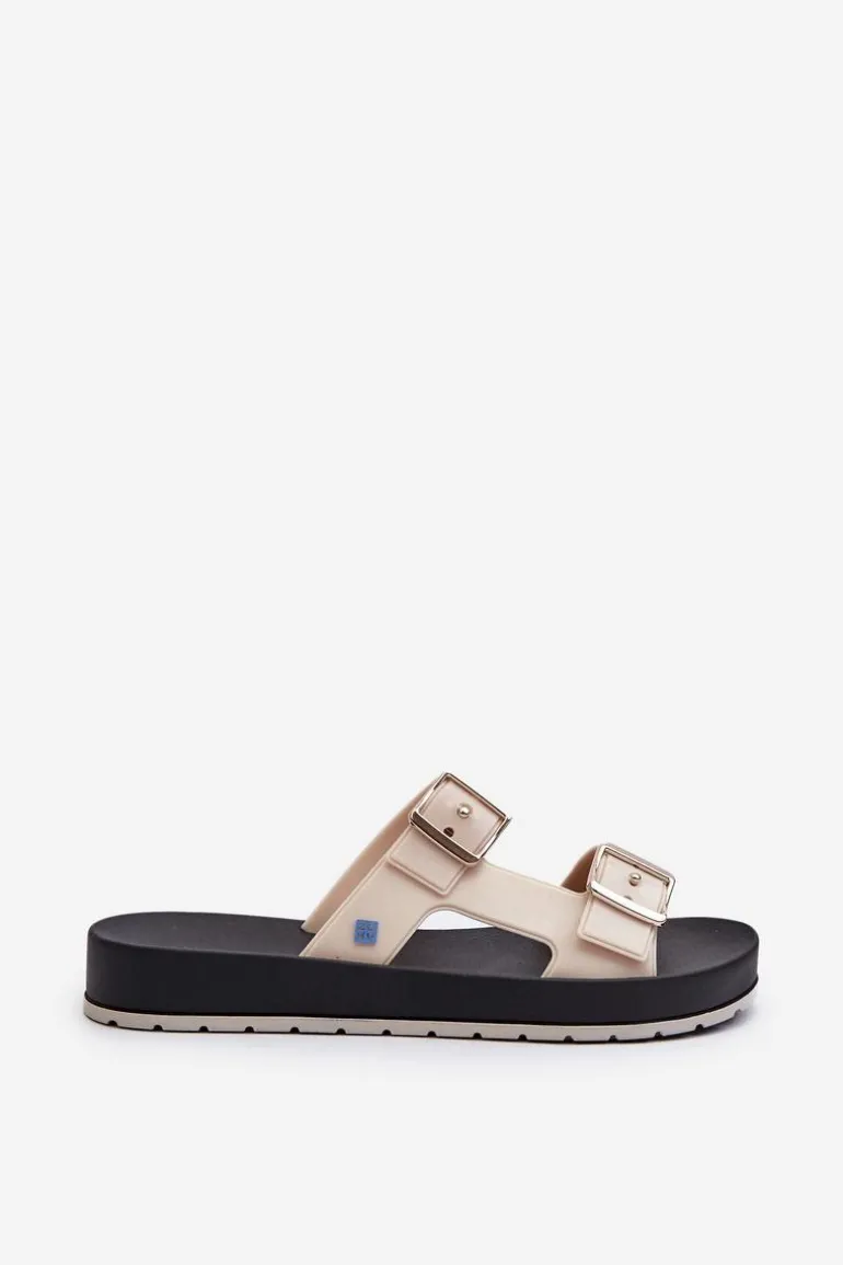 Klapki Damskie Na Płaskiej Podeszwie ZAXY LL285072 Jasnobeżowe