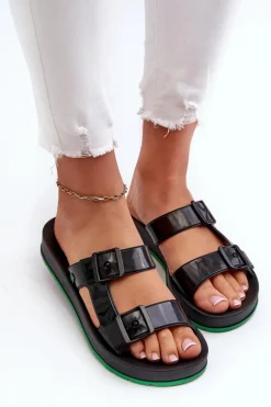 Klapki Damskie Na Płaskiej Podeszwie ZAXY LL285073 Czarne