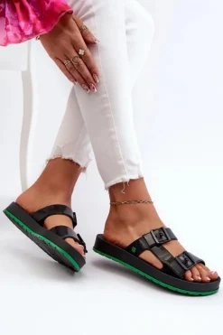 Klapki Damskie Na Płaskiej Podeszwie ZAXY LL285073 Czarne