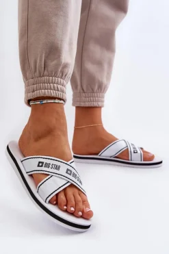 Klapki Damskie Na Piankowej Podeszwie Big Star NN274A509 Białe