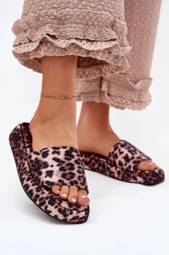 Klapki Damskie Na Platformie Panterka Dovasse