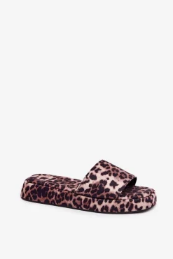 Klapki Damskie Na Platformie Panterka Dovasse