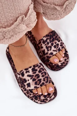 Klapki Damskie Na Platformie Panterka Dovasse