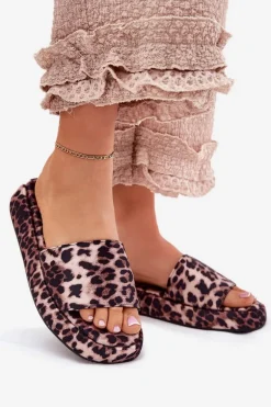 Klapki Damskie Na Platformie Panterka Dovasse