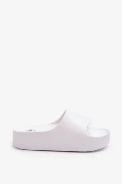 Klapki Damskie Na Platformie Piankowe Białe Airaplea