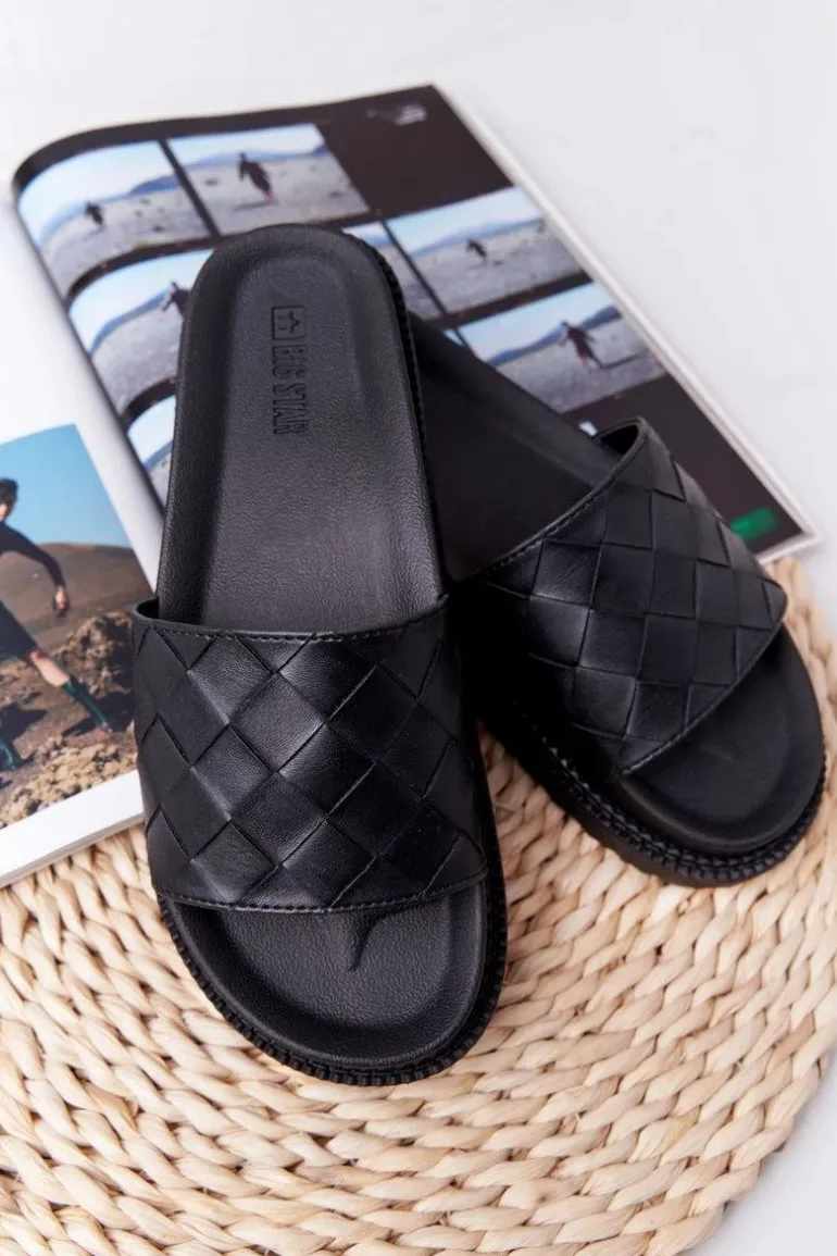 Klapki Damskie Na Platformie Big Star HH274684 Czarne