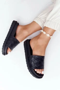 Klapki Damskie Na Platformie Big Star HH274684 Czarne