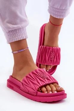Klapki Damskie Na Platformie Big Star NN274A749 Fuksja