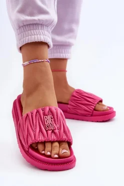 Klapki Damskie Na Platformie Big Star NN274A749 Fuksja