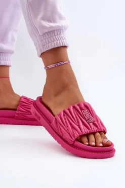 Klapki Damskie Na Platformie Big Star NN274A749 Fuksja