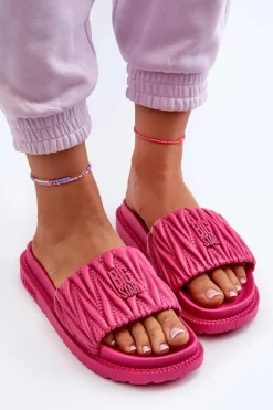 Klapki Damskie Na Platformie Big Star NN274A749 Fuksja