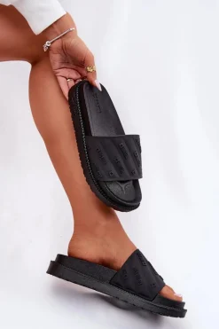 Klapki Damskie Na Platformie Big Star RR274A540 Czarne