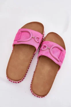 Klapki Damskie Na Platformie Z Ozdobą Fuksja Daphira