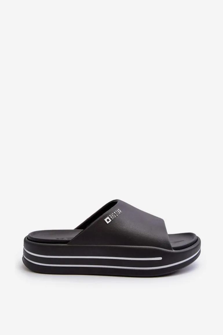 Klapki Damskie Na Platformie Big Star NN274A037 Czarne