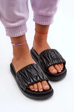 Klapki Damskie Na Platformie Big Star NN274A745 Czarne