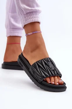 Klapki Damskie Na Platformie Big Star NN274A745 Czarne