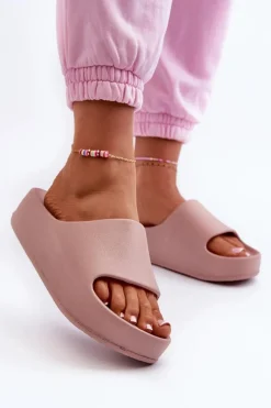 Klapki Damskie Na Platformie Piankowe Różowe Airaplea