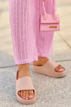 Klapki Damskie Na Platformie Piankowe Różowe Airaplea