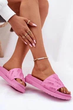 Klapki Damskie Na Platformie Big Star RR274A541 Różowe