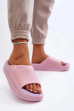 Klapki Damskie Na Platformie Big Star NN274A035 Różowe