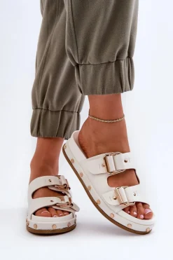 Klapki Damskie Na Platformie Big Star NN274081 Białe