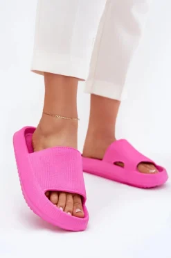 Klapki Damskie Na Platformie Z Wycięciem Fuksja Ameira