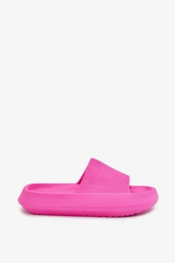 Klapki Damskie Na Platformie Z Wycięciem Fuksja Ameira