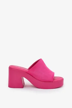 Klapki Damskie Na Słupku I Platformie Fuksja Omeisa